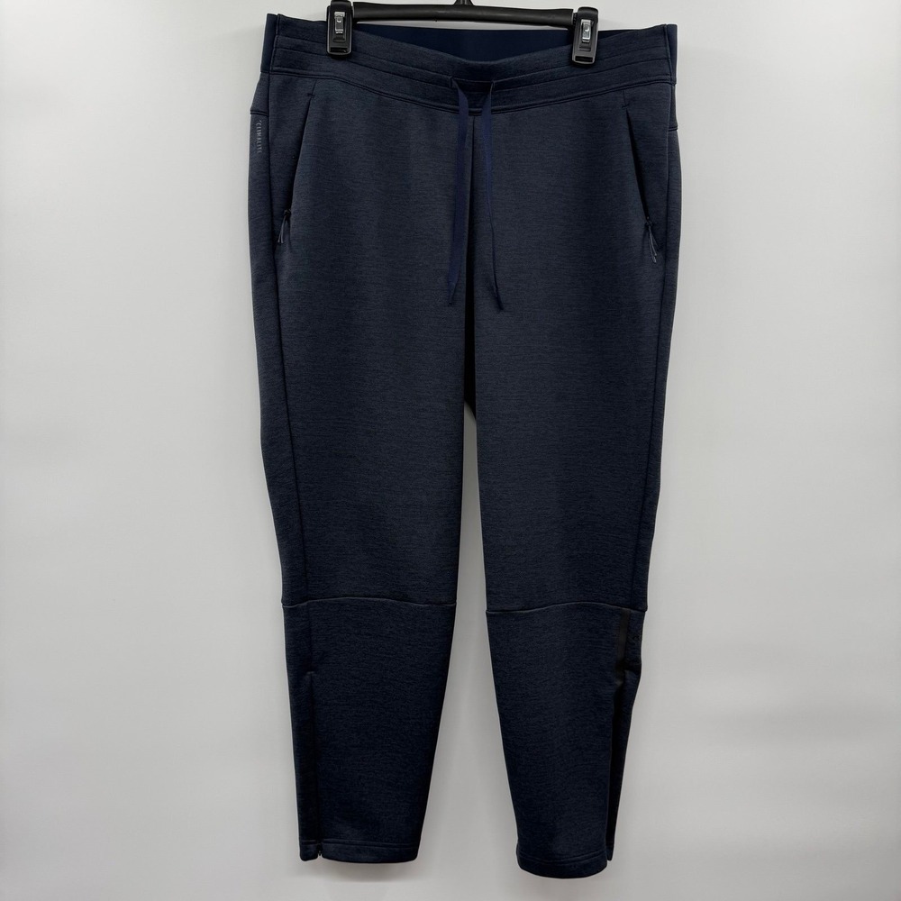 Adidas Women's XL Navy Heather Climalite Athletic Joggers Tapered Ankle